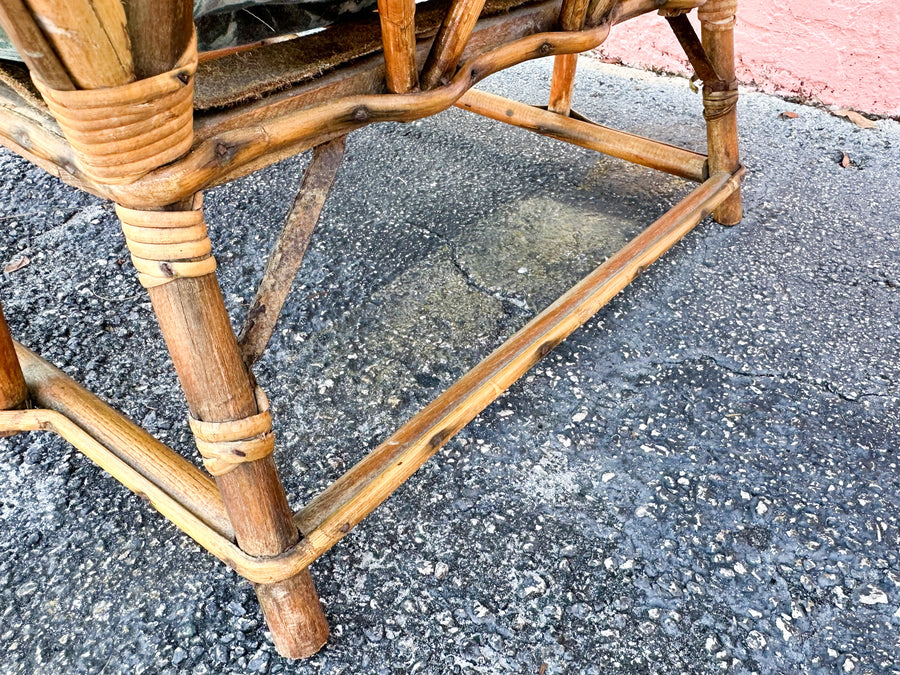 Pair of Old Florida Rattan Lounge Chairs