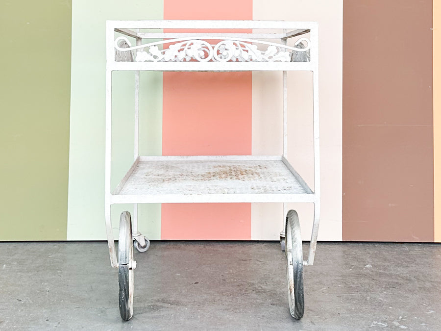 1950s Russell Woodard Wrought Iron Bar Cart