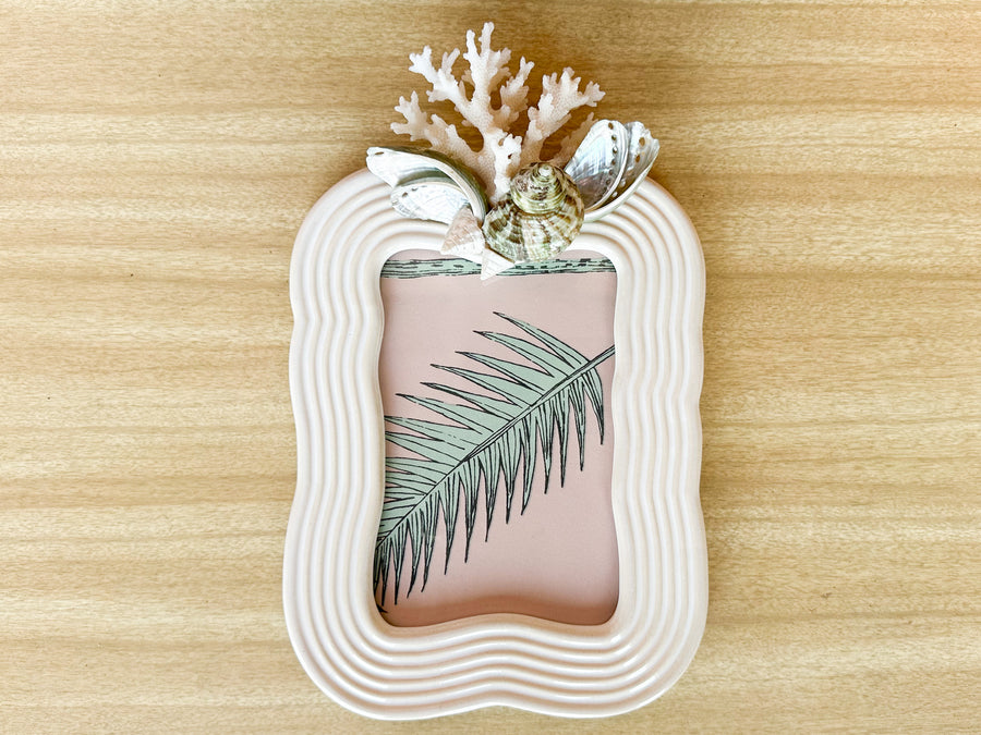Green Abalone and Coral Frame