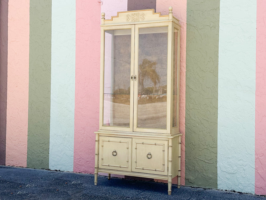 Faux Bamboo and Fretwork Cabinet