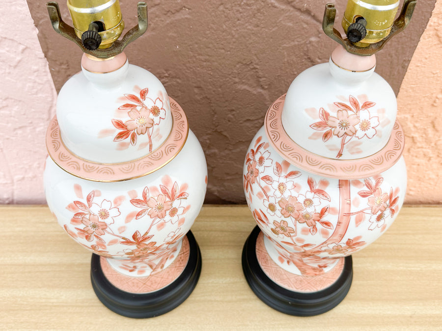 Pair of Petite Chinoiserie Chic Lamps