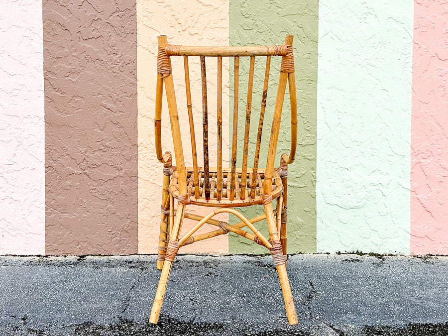 Set of Four Italian Rattan Dining Chairs