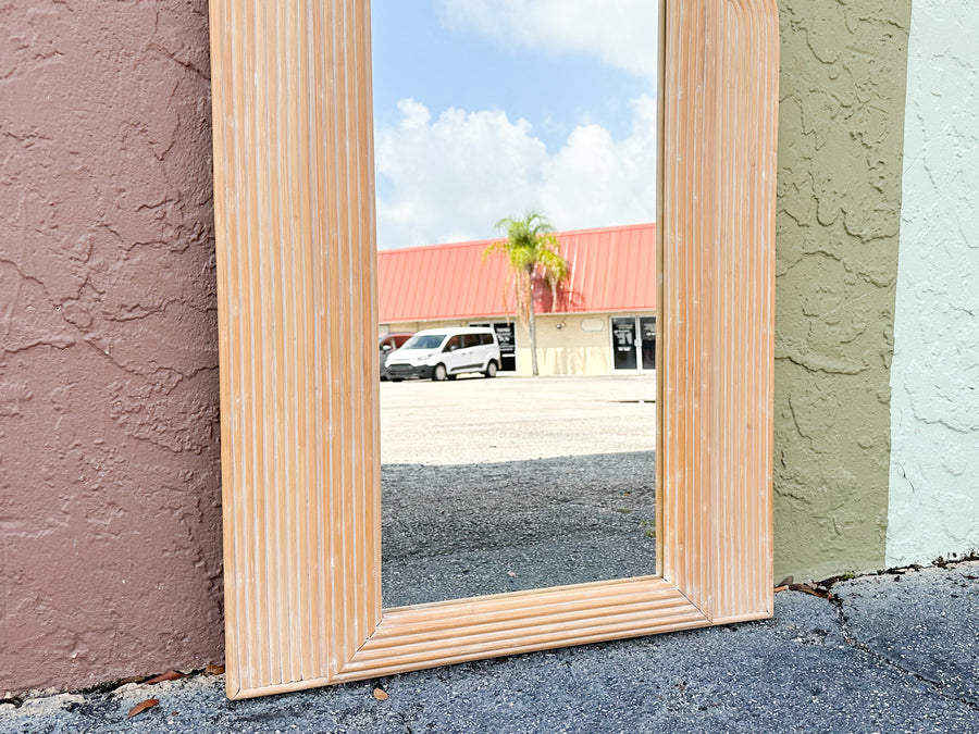 Pencil Reed Rattan Mirror
