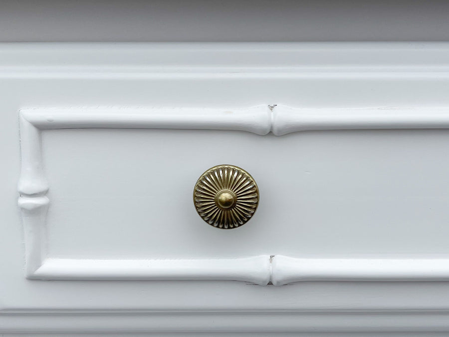 Newly Painted White Faux Bamboo Dresser