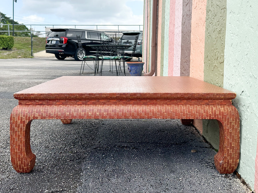Baker Linen Wrapped Ming Style Coffee Table