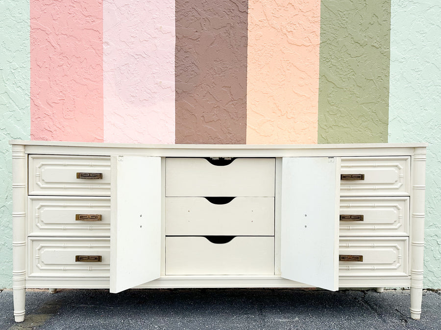 Greek Key and Faux Bamboo Dresser