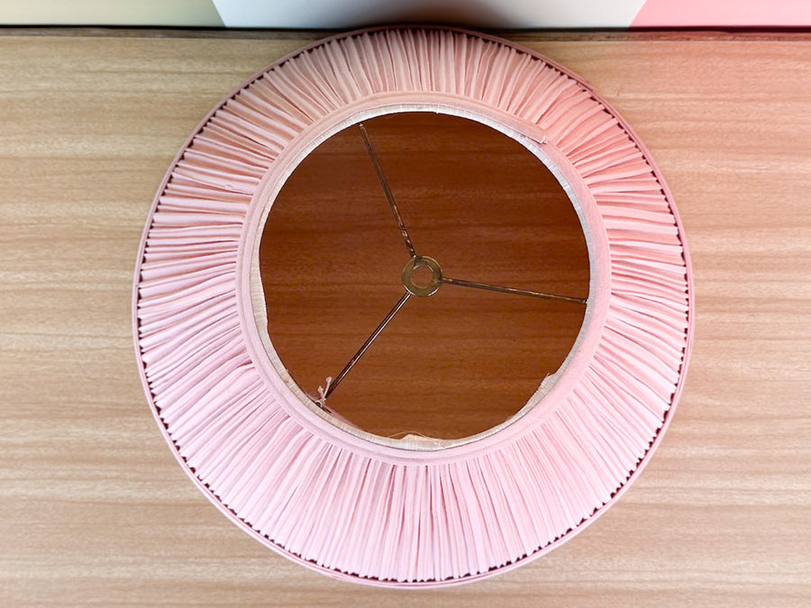 Pair of Vintage Kips Bay Show House Pink Pleated Lamp Shades