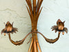 Pair of Gilt Metal Wheat Sconces