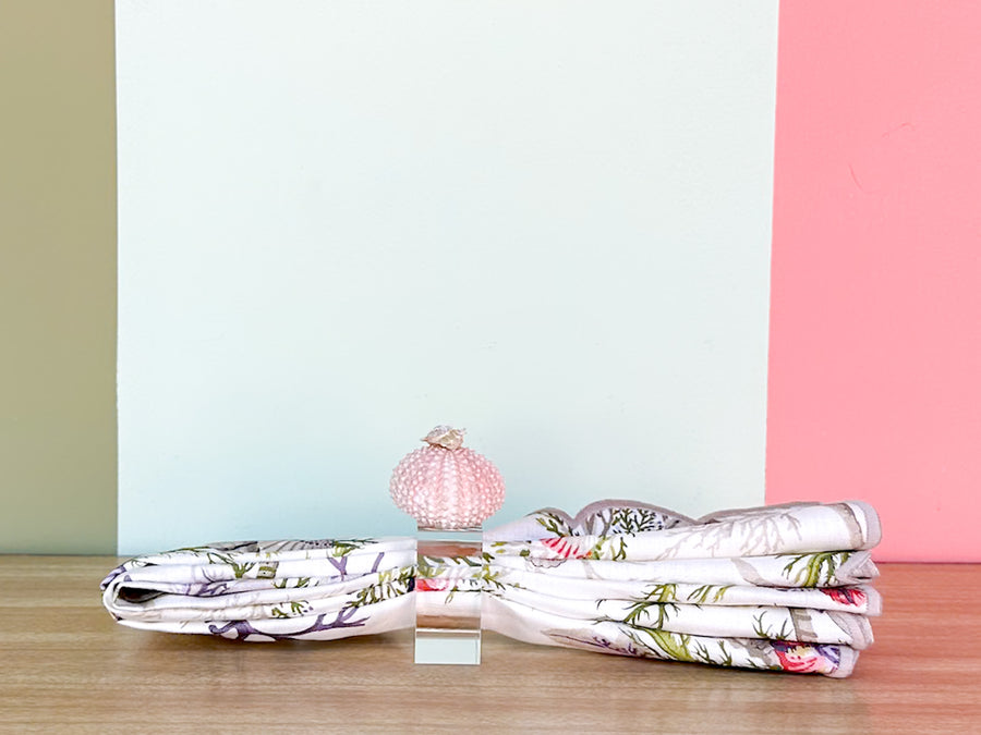 Pink Sea Urchin Lucite Napkin Ring