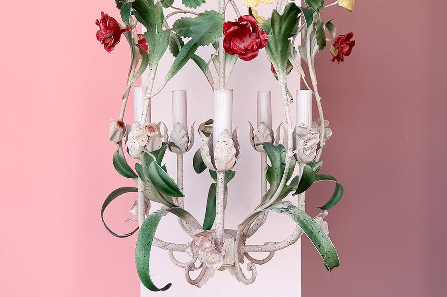Sweet Floral Tole Chandelier