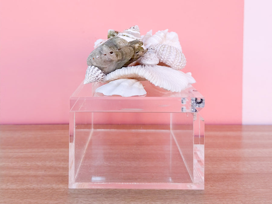Lucite Green Shell Box