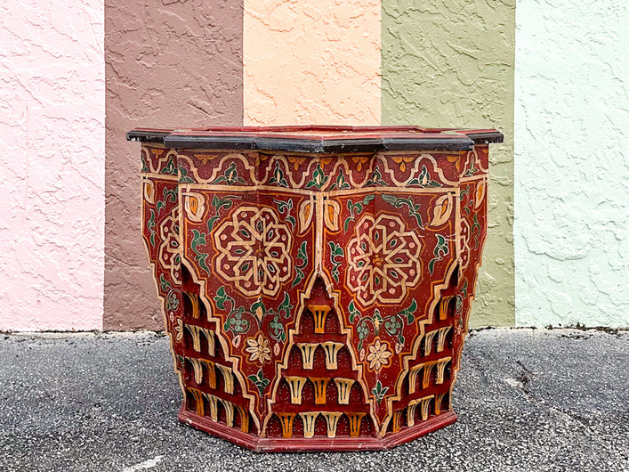 Colorful Red and Green Moroccan Style Side Table