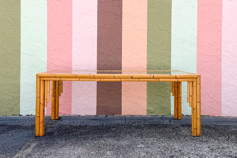 Old Florida Rattan Dining Table