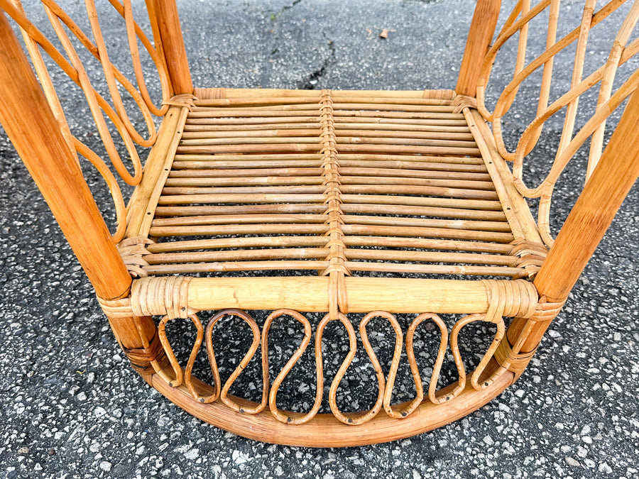 Pair of Coastal Rattan Side Tables