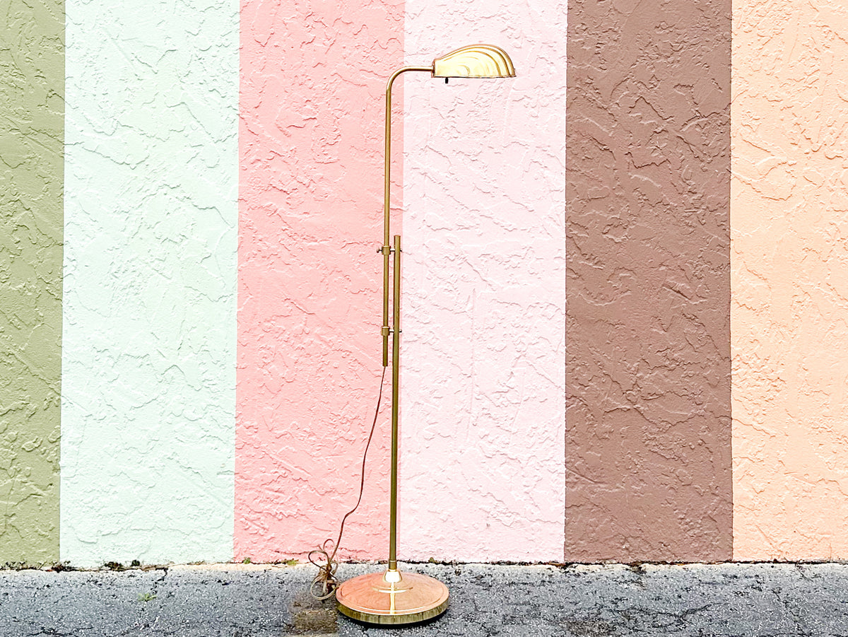 Brass Clam Shell Floor Lamp