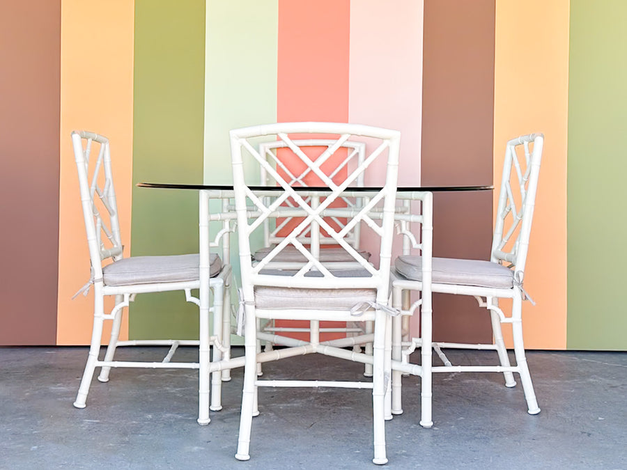 Meadowcraft Faux Bamboo Outdoor Dining Set