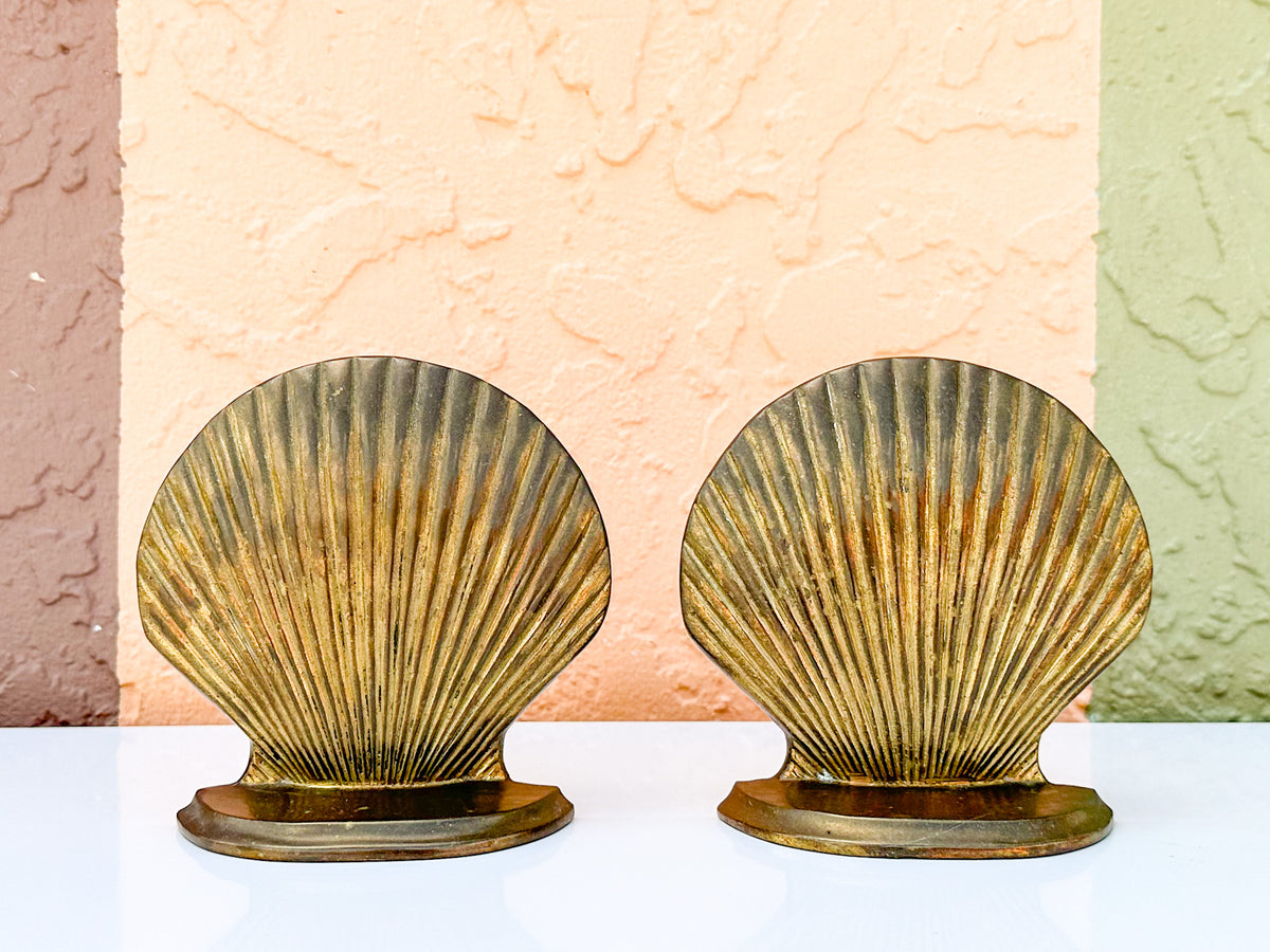 Pair of Brass Shell Bookends