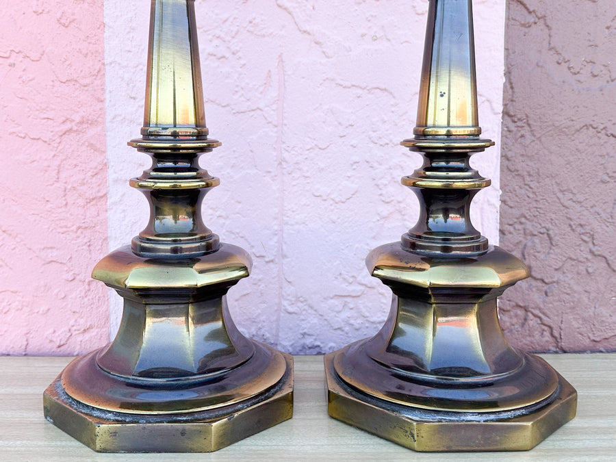 Pair of Brass MCM Lamps