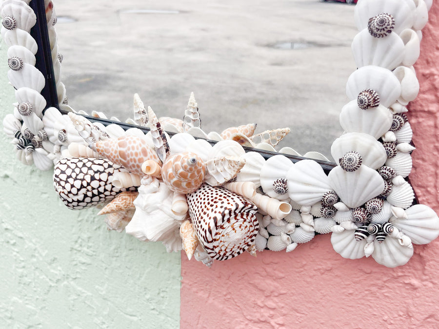 Black and White Shell Chic Mirror