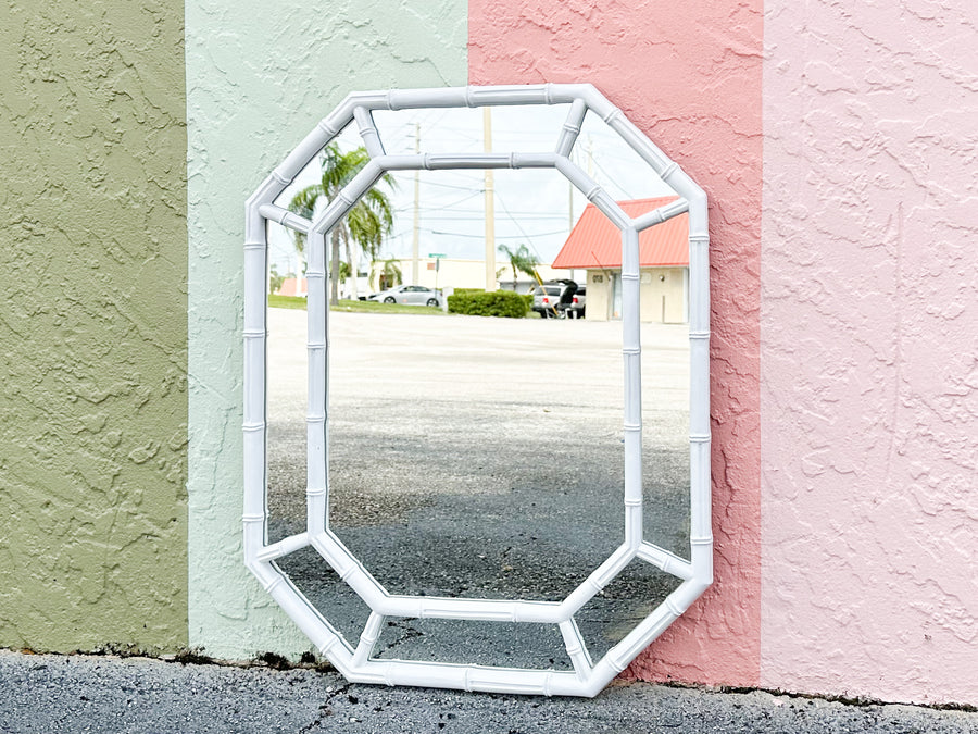 Faux Bamboo Octagon Mirror