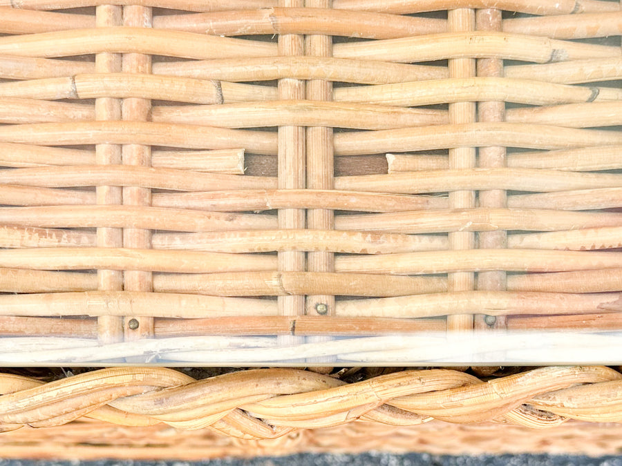 Braided Rattan Wrapped Dresser