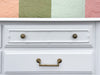 Newly Painted White Faux Bamboo Dresser