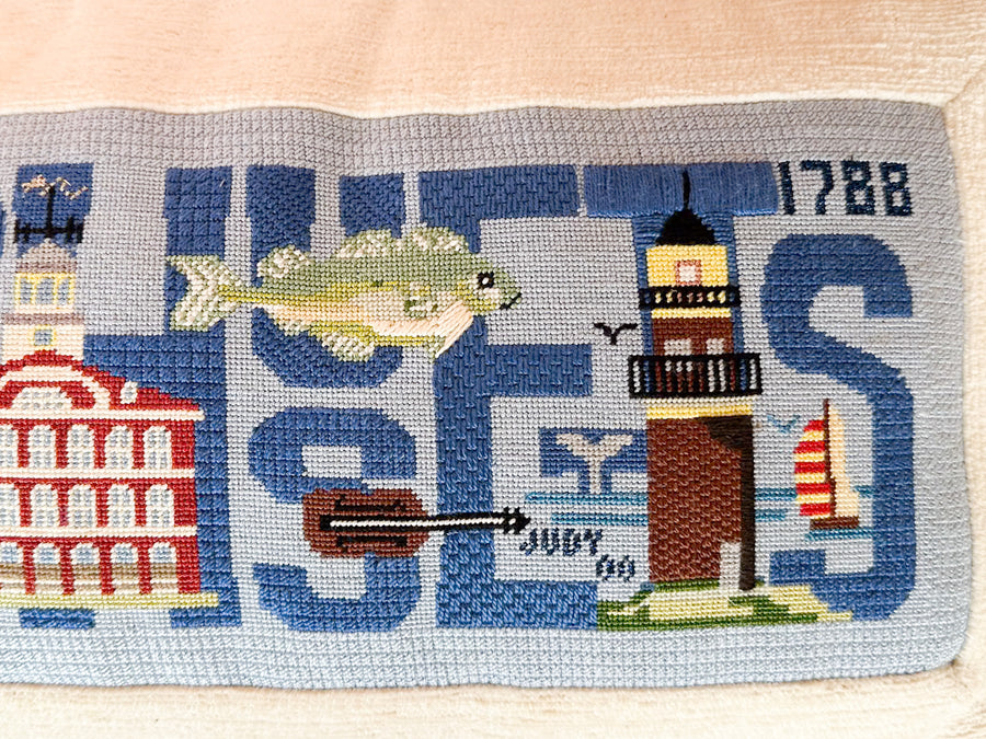 Massachusetts Needlepoint Pillow