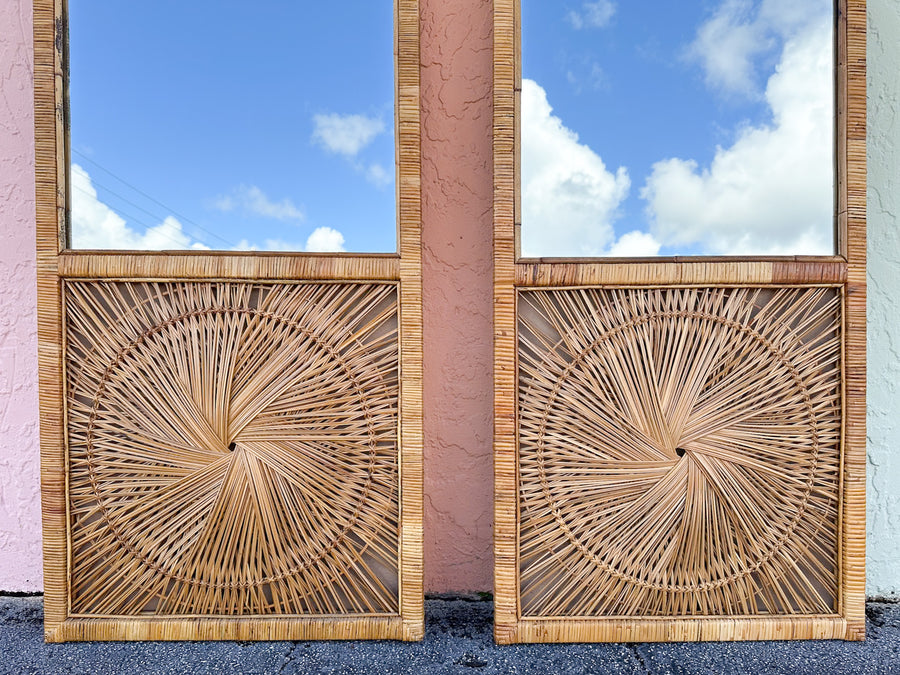 Pair of Island Chic Medallion Mirrors