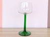 Set of Six French Green Stem Glassware