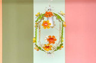 Cute Floral Tole Chandelier