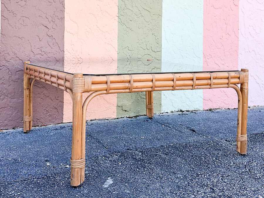 Old Florida Rattan Coffee Table