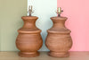 Pair of MCM Terracotta Urn Lamps