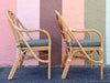 Set of Six Old Florida Rattan Dining Chairs