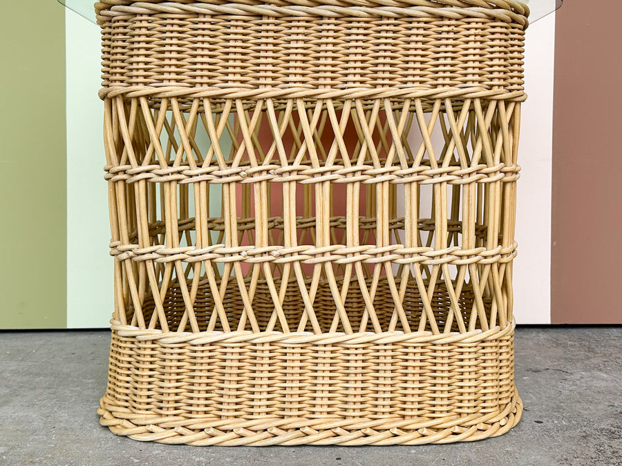 Wicker Chic Side Table