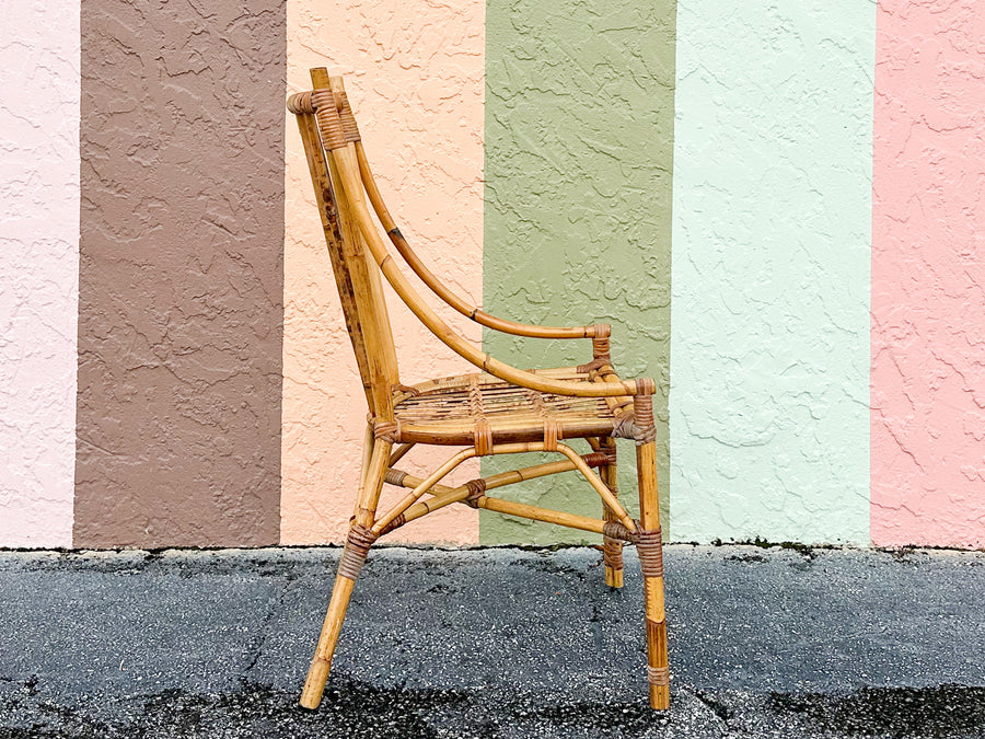 Set of Four Italian Rattan Dining Chairs
