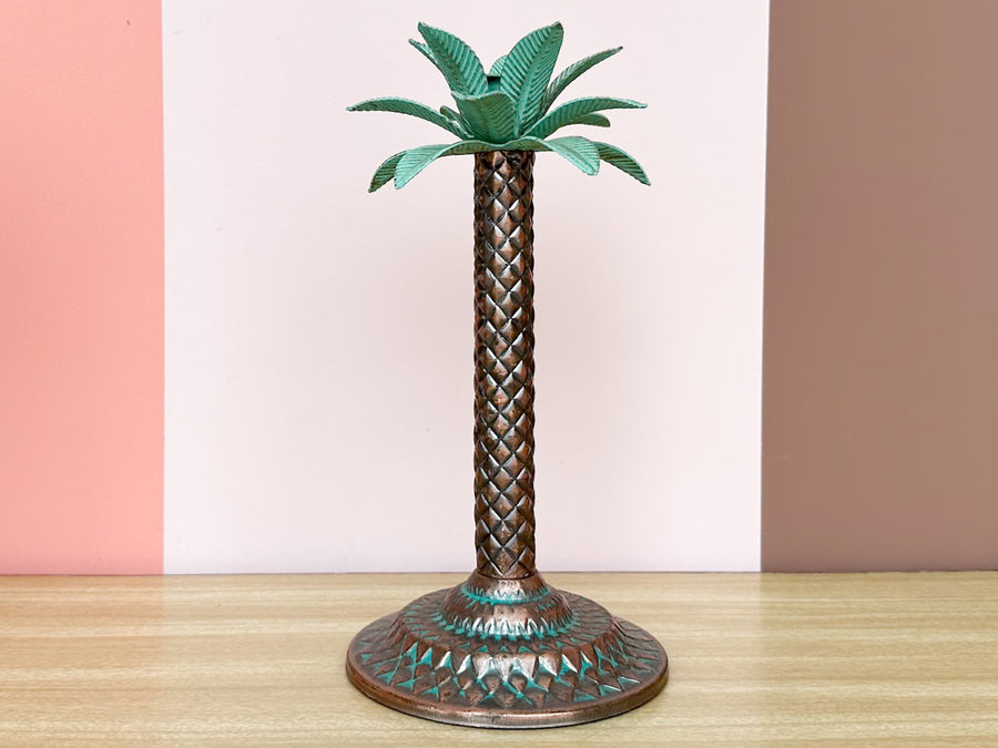 Trio of Palm Tree Candlesticks