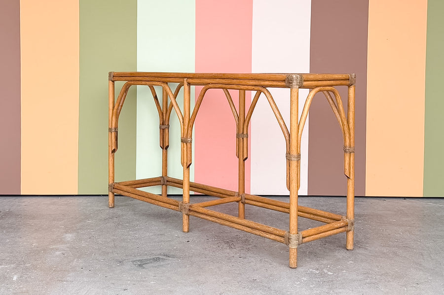 Old Florida Rattan Console