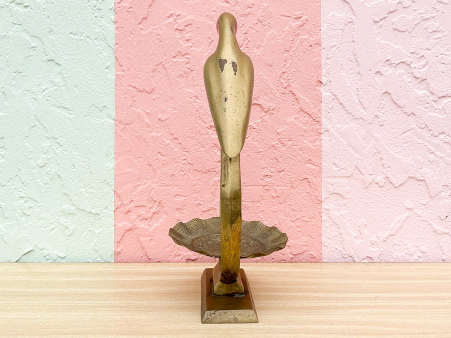 Brass Parrot Basket