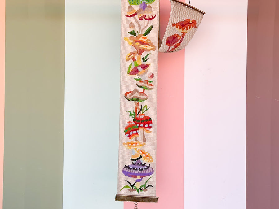 Trippy Mushroom Needlepoint Wall Hanging