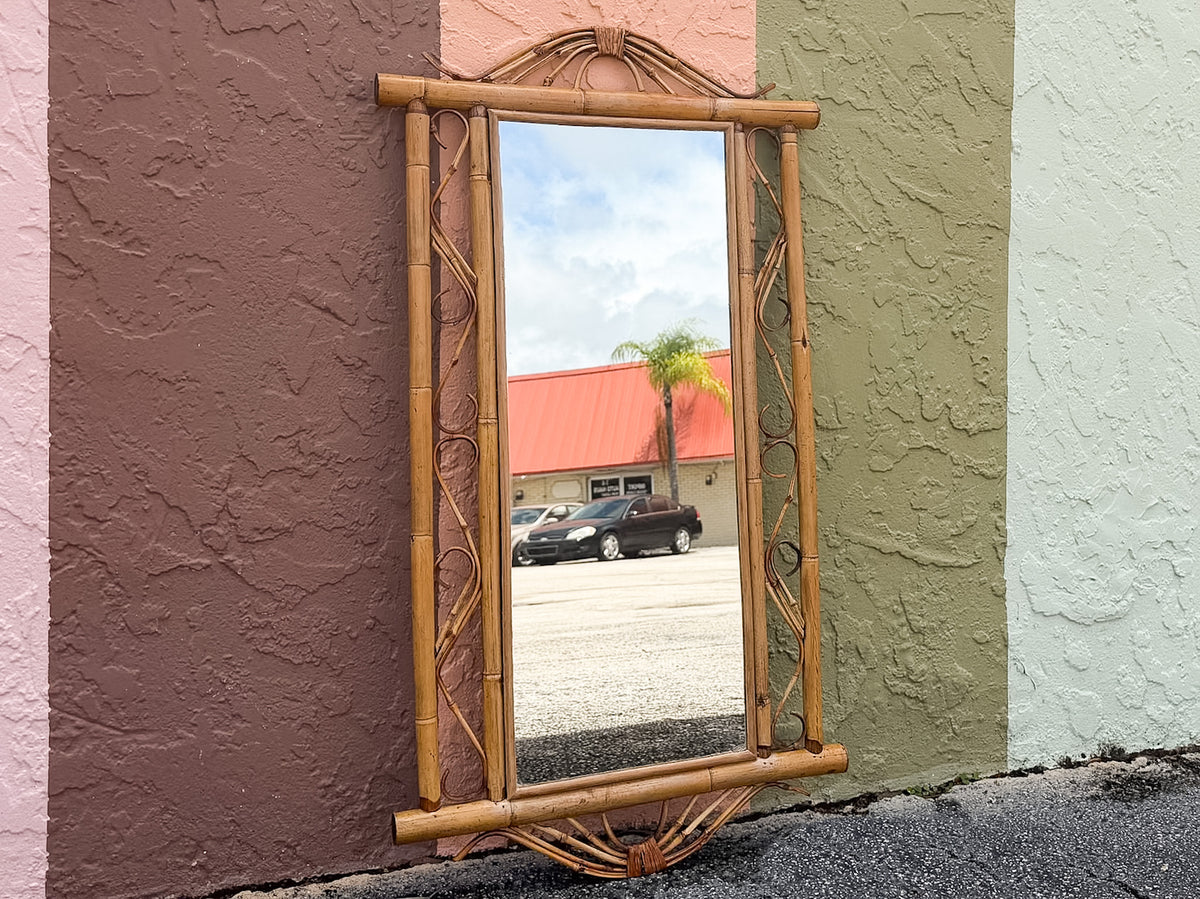 Old Florida Rattan Mirror