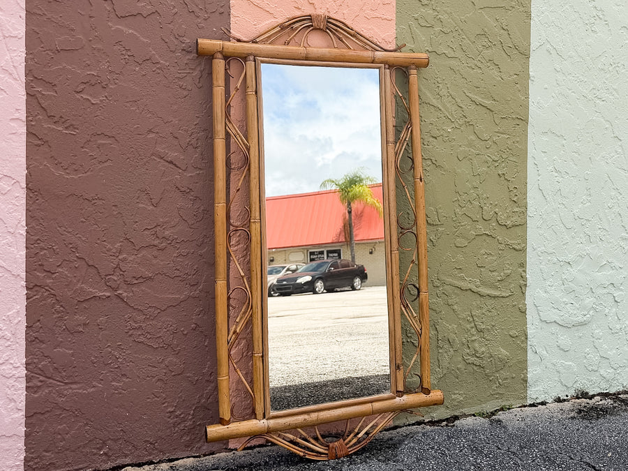 Old Florida Rattan Mirror