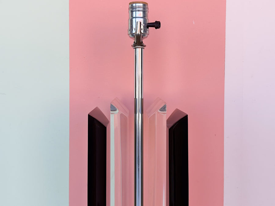 Van Teal Smoked Lucite Column Lamp