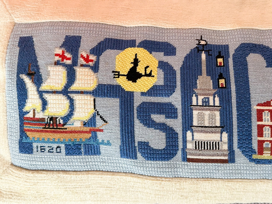 Massachusetts Needlepoint Pillow