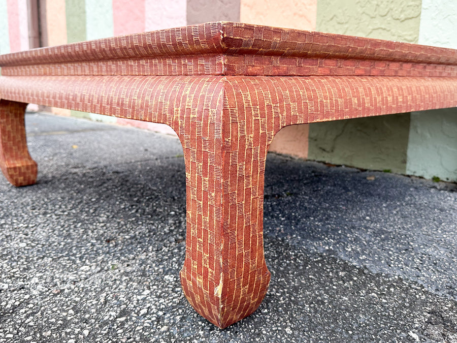 Baker Linen Wrapped Ming Style Coffee Table