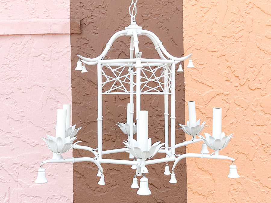 Faux Bamboo Chippendale Pagoda Chandelier