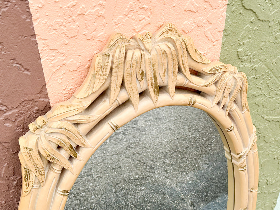 Faux Bamboo Leaf Mirror
