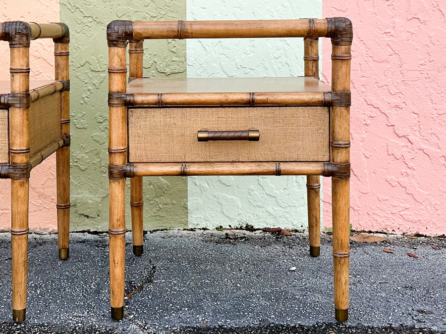 Pair of Modern Island Chic Nightstands