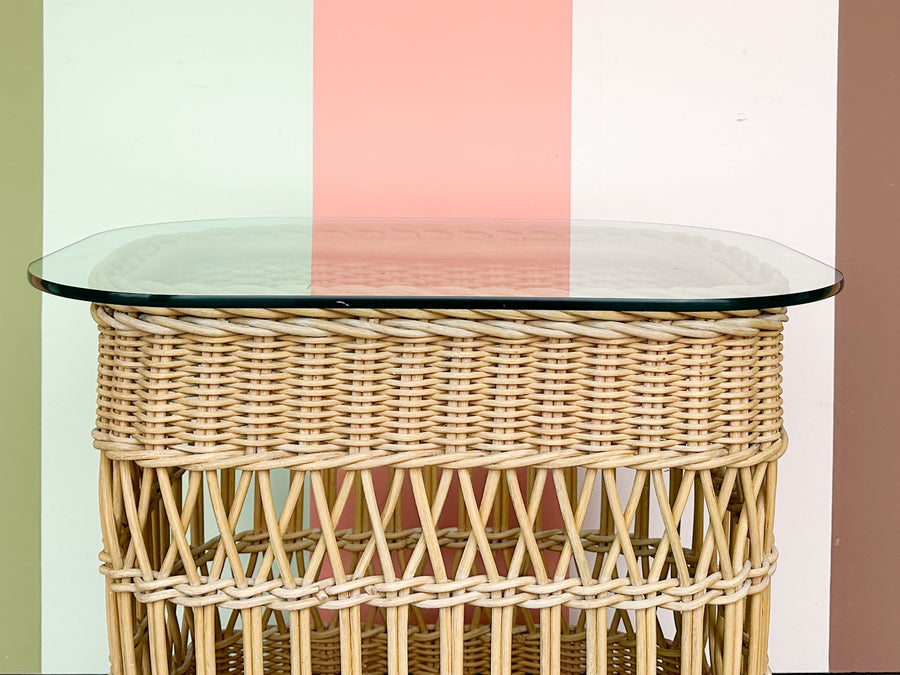 Wicker Chic Side Table