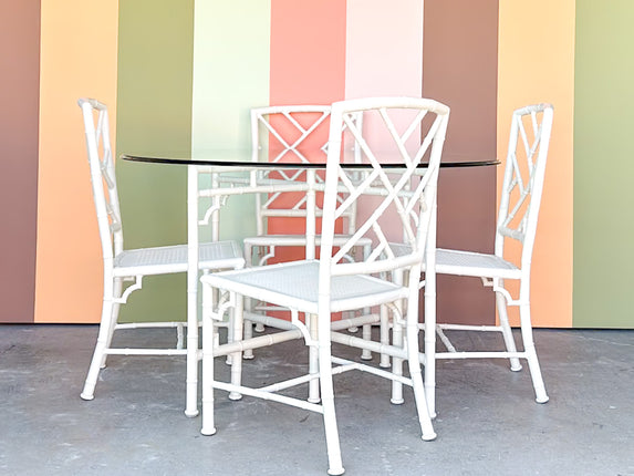 Meadowcraft Faux Bamboo Outdoor Dining Set