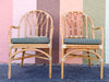 Set of Six Old Florida Rattan Dining Chairs